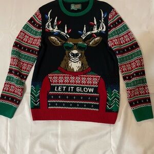 Ugly Christmas Sweater - Festive Reindeer with Lights
